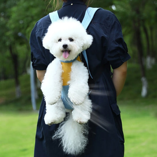 ペット用リュック 外出用 胸前用ペットバッグ 四季対応 猫用バッグ 帆布 中小型犬 胸に付けるペットバッグ 携帯便利 快適 通気性良い 調節可能 柔らかい おしゃれな ブルー GWB-N004