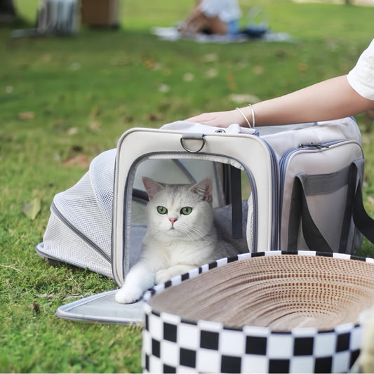 ペット用リュック キャスターペットバッグ 猫 犬 ペット 見た目が良い 大容量 折りたたみできる 拡張 取り外し可能 手提げ 片肩 斜め掛け 外出 携帯 大きな空間 蒸れずに涼しい CWB-N007