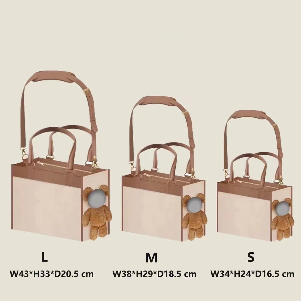 猫バッグ ふわふわ猫バッグ 小型犬用 ショルダーバッグ ハンドバッグ ペットバッグ 外出用 ペット用 頭を出せるタイプ 快適 通気性良い 大容量 斜め掛け可能 かわいい ブラウン CWB-N020