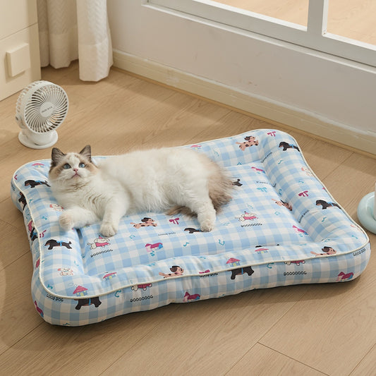 防水猫ベッド 四季に適した 寝マット ペット用床 寝マット 猫ベッド ペット用冷却マット 犬用ベッド 夏 快適 厚手 滑り止め 柔らかい 大きい ブルー MW-N007