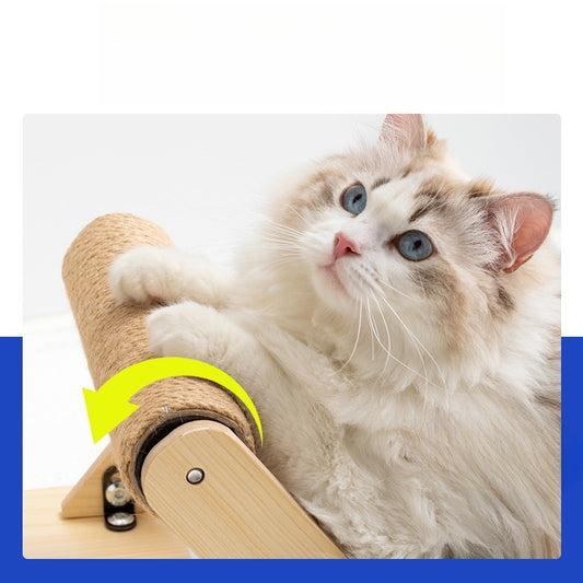 猫用ベッド 夏 ビーチベッド 猫ベッド キャットタワー 四季に適した リクライニングチェア 猫用ハンモック 爪とぎ 地上高 無垢材 頑丈 耐久性がある 快適 ブルー MW-N009