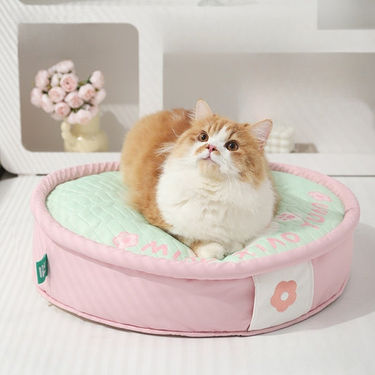 涼感マット 夏 猫用マット 猫ベッド 夏 ペット用涼感マット アイスシルク 四季対応 取り外して洗える 快適 滑り止め 洗濯機で洗える 柔らかい かわいい ピンク MW-N013