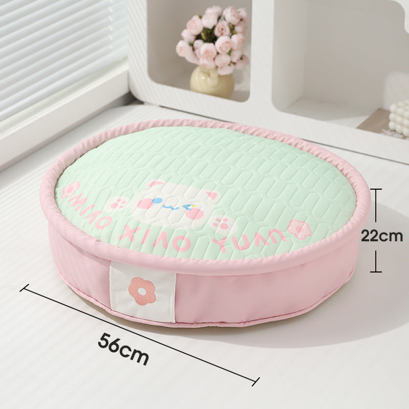 涼感マット 夏 猫用マット 猫ベッド 夏 ペット用涼感マット アイスシルク 四季対応 取り外して洗える 快適 滑り止め 洗濯機で洗える 柔らかい かわいい ピンク MW-N013
