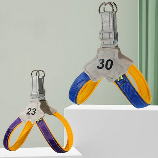 犬用リード ハーネス 胸当てタイプ お散歩リード ペットリード ペット用 大中小型犬 訓練用 耐摩耗 反射素材 調節可能 脱落防止 手に優しい 便利 パープル QYS-N013