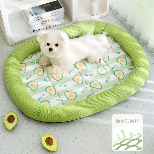 犬　ペットマット　犬用ベッド　春夏　涼感ベッド　ペット用　中小型犬　ペット用　涼しい　快適　厚手　大きい　通気性がある　かわいい　アボカド　GW-N020