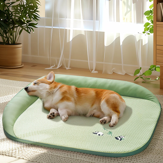 犬用ベッド　四季に適した　犬用マット　春夏用　マット　ソファベッド　ペット用ベッド　猫用ベッド　取り外して洗える　快適　アイスシルク　爪とぎに強い　高反発　柔らかい　グレー　GW-N019