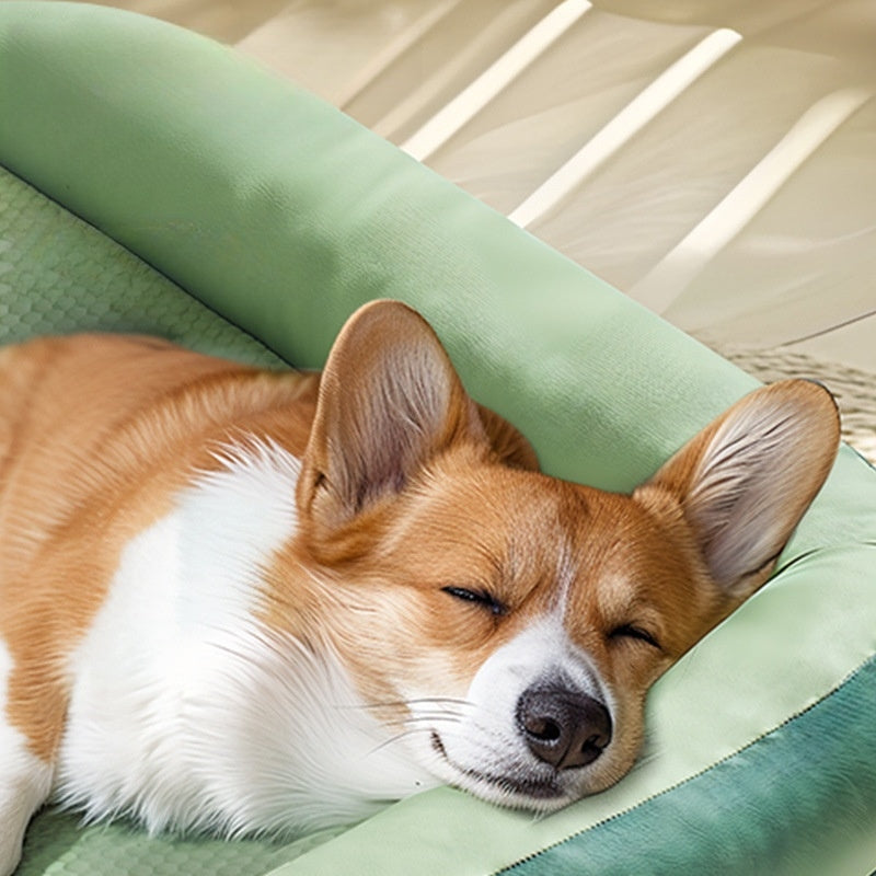 犬用ベッド　四季に適した　犬用マット　春夏用　マット　ソファベッド　ペット用ベッド　猫用ベッド　取り外して洗える　快適　アイスシルク　爪とぎに強い　高反発　柔らかい　グレー　GW-N019