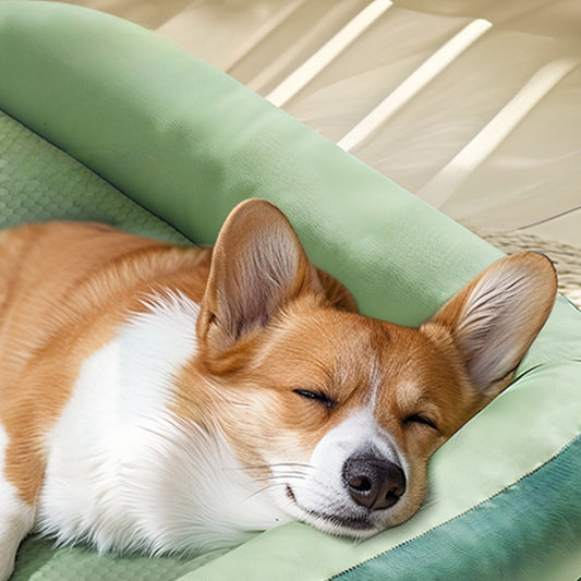 犬用ベッド　四季に適した　犬用マット　春夏用　マット　ソファベッド　ペット用ベッド　猫用ベッド　取り外して洗える　快適　アイスシルク　爪とぎに強い　高反発　柔らかい　グレー　GW-N019