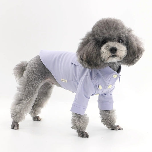 ペット　夏　犬用の服　テディ　ビション・フリーゼ　ペット用　誕生日用ドレス　薄手　シャツ　カップル　誕生日用ドレス　レース　快適　かわいい　パープル 　FZ-N008