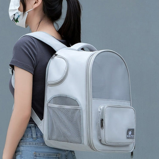 猫用バッグ　お出かけ用　ペット用リュック　犬用リュック　バッグ　ペット用バッグ　ペット用キャリーバッグ　ハンドバッグ　携帯便利　通気性良い　折りたたみ可能　大容量　軽量　おしゃれな　グレー　CWB-N003