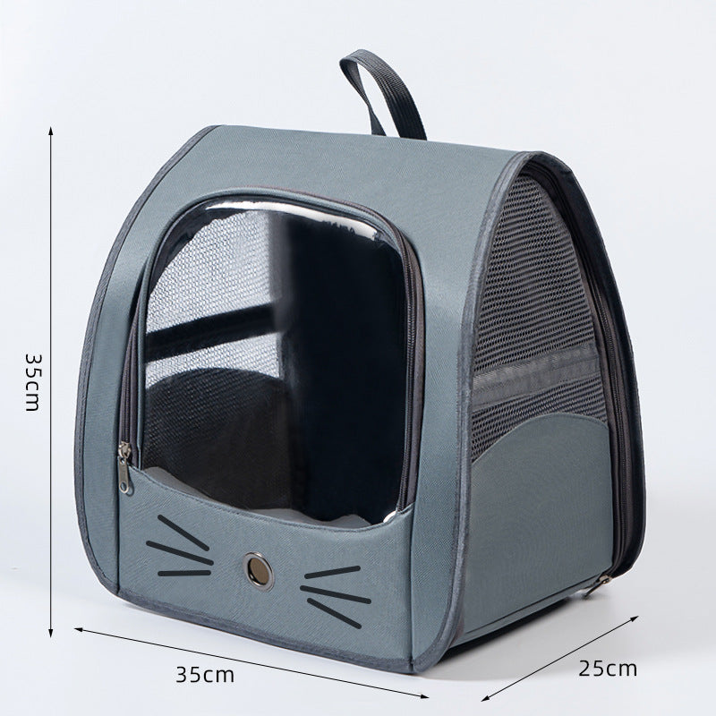猫用ランドセル　リュックサック　旅行バッグ　車載用　ペットバックパック　ペット用　多機能バッグ　携帯ペットバッグ　爪とぎに強い　耐摩耗　折りたたみ可能　通気性が良い　大きい　かわいい　グレー　CWB-N015
