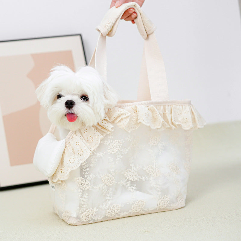 ペットバッグ　外出用バッグ　小型犬　夏　ハンドペットバッグ　ショルダーバッグ　キャットバッグ　ペット用　携帯便利　通気性が良い　厚手　洗える　耐久性がある　おしゃれ　ホワイト　CWB-N016