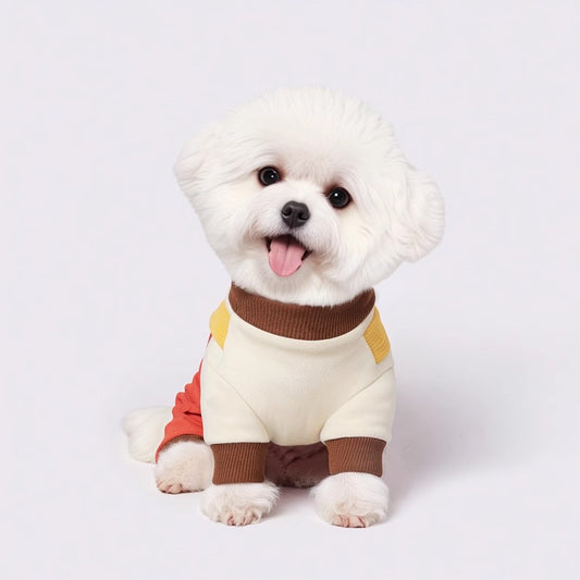 犬用の服　ペット　四脚の服　ビション・フリーゼ　テディ犬　ペット用　小型犬　サスペンダーパンツ　引き用　薄手　春物　コットン　快適　かわいい　アカ　FZ-N005