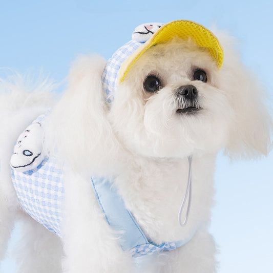 ペット服　春夏用　アウトドア　腕締め防止帽子　調節可能　猫の服　中小型犬　犬の服　高反発　耳が出る　通気性良好　日除け　柔らかい　かわいい　ブルー　FZ-N009