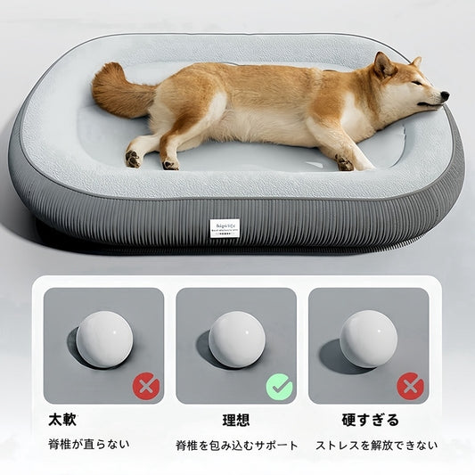 犬用ベッド　ペットマット　犬床　秋冬　大型犬　ペット用　中小型犬　ペット用　高反発　快適　厚手の犬用ベッド　大きい　柔らかい　暖かい　グレー　GW-N005