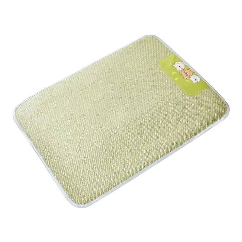 犬用涼感マット　寝用　ペット　四季に適した　ラタンマット　冷感マット　フロアマット　寝マット　夏　快適　摩耗に強い　大きい　防湿　柔らかい　グリーン　GW-N015