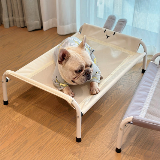 犬用マット　折りたたみベッド　ソファベッド　夏　大屋外用ドッグハウス　ペットベッド　中型・大型犬　ペット用　防湿　丈夫　地面から浮かす　大きい　洗える　耐える　グレー　GW-N024