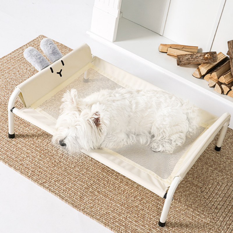 犬用マット　折りたたみベッド　ソファベッド　夏　大屋外用ドッグハウス　ペットベッド　中型・大型犬　ペット用　防湿　丈夫　地面から浮かす　大きい　洗える　耐える　グレー　GW-N024