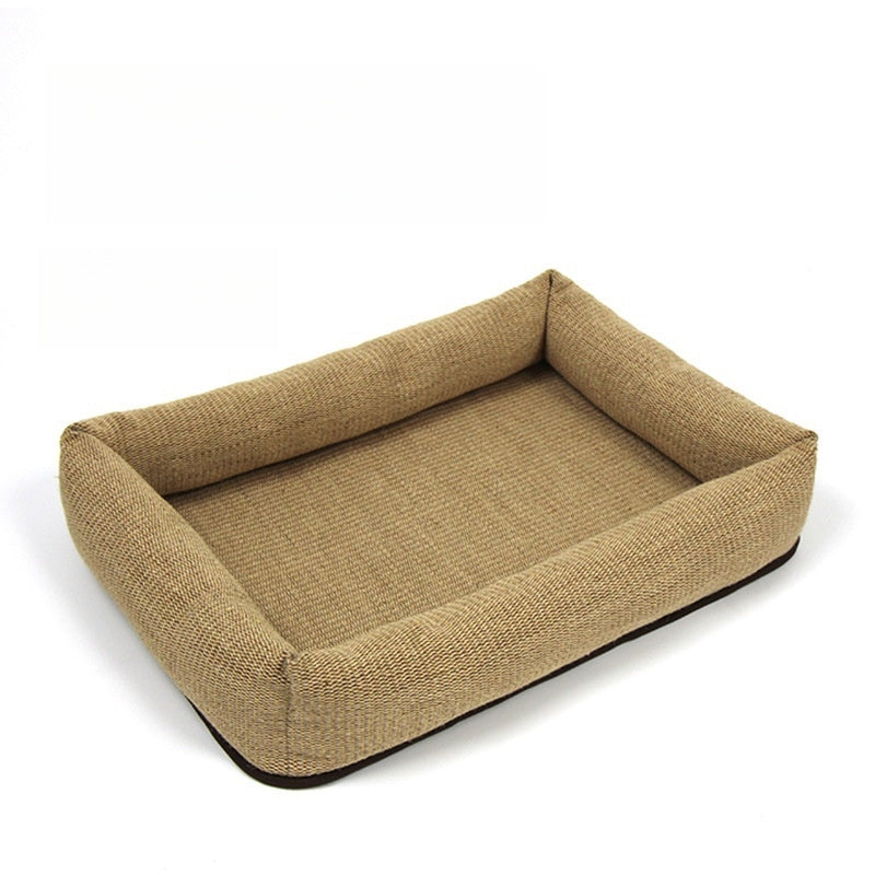 猫ベッド　爪とぎ　リネン　猫ベッド　四季に適した　ペット用　安心感のあるベッド　ペット用ベッド　毛羽立たない　快適　耐磨耗　引っ掻きに強い　柔らかい　大きい　リネンカラー　MW-N011