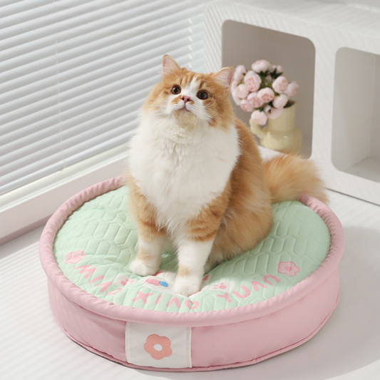 涼感マット　夏　猫用マット　猫ベッド　夏　ペット用涼感マット　アイスシルク　四季対応　取り外して洗える　快適　滑り止め　洗濯機で洗える　柔らかい　かわいい　ピンク　MW-N013