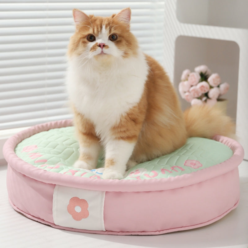 涼感マット　夏　猫用マット　猫ベッド　夏　ペット用涼感マット　アイスシルク　四季対応　取り外して洗える　快適　滑り止め　洗濯機で洗える　柔らかい　かわいい　ピンク　MW-N013
