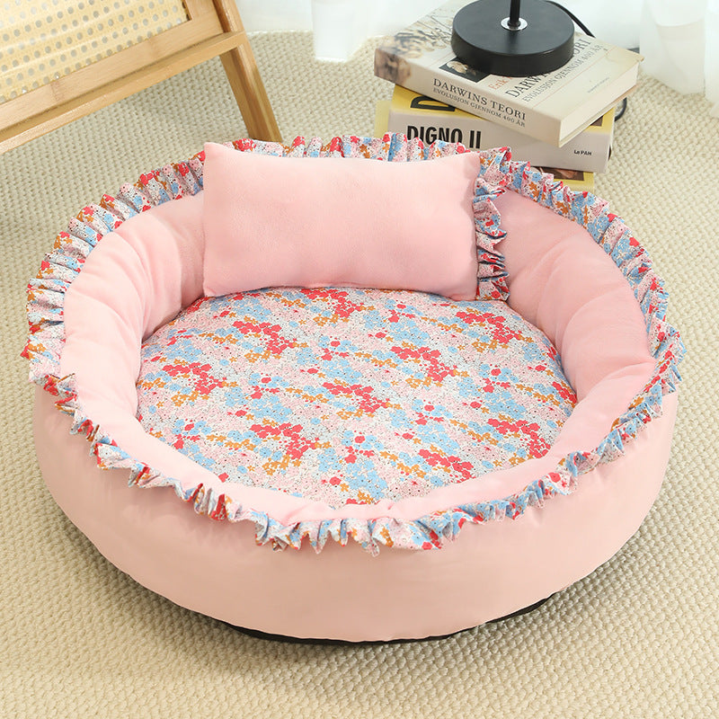 猫用ベッド　四季に適した　ペット用マット　夏　犬用ベッド　ペット用　円形ペットベッド　小型・中型犬　洗える　快適　厚手　大きなスペース　柔らかい　かわいい　グリーン　MW-N015