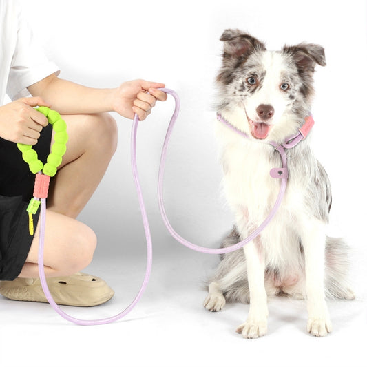 ペットリード　散歩用リード　発泡綿　P型リード　訓練用　散歩用リード　小中大型犬　耐摩耗　調節可能　快適　手に優しい　斜め掛け可能　飛び出し防止　かわいい　ブルー　QYS-N012