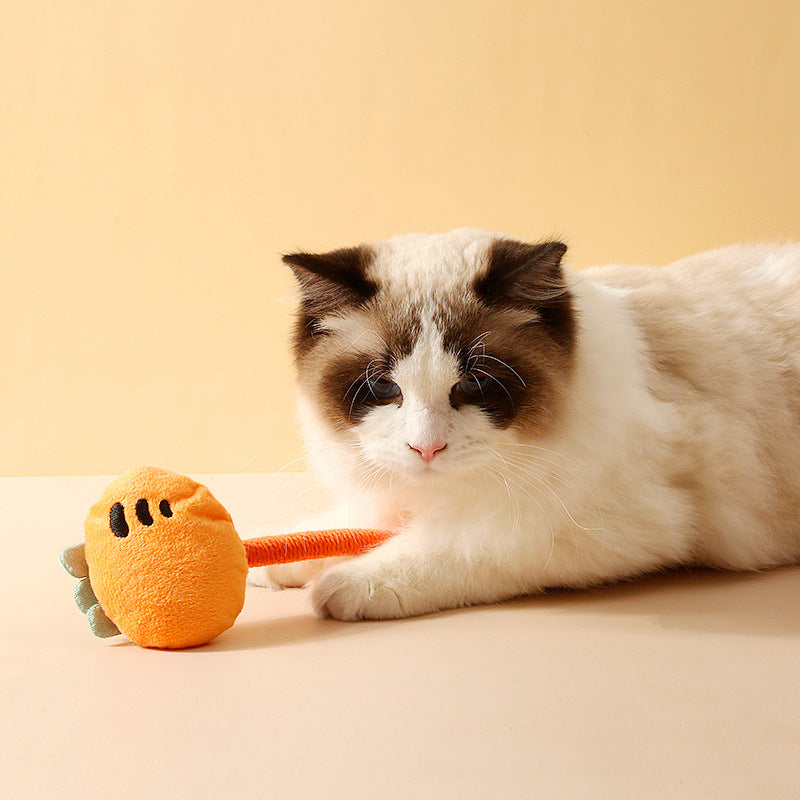 猫　猫のおもちゃ　おもちゃ　猫じゃらし　ぬいぐるみ　ペット用　噛むロープ　歯を磨く　退屈を紛らわせる　キャットニップ　自分で楽しむ　静か　コットンロープ　かわいい　オレンジ　WJ-N004