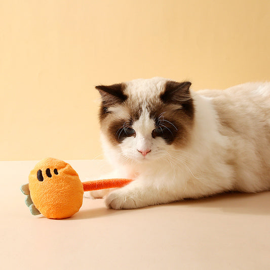 猫　猫のおもちゃ　おもちゃ　猫じゃらし　ぬいぐるみ　ペット用　噛むロープ　歯を磨く　退屈を紛らわせる　キャットニップ　自分で楽しむ　静か　コットンロープ　かわいい　オレンジ　WJ-N004