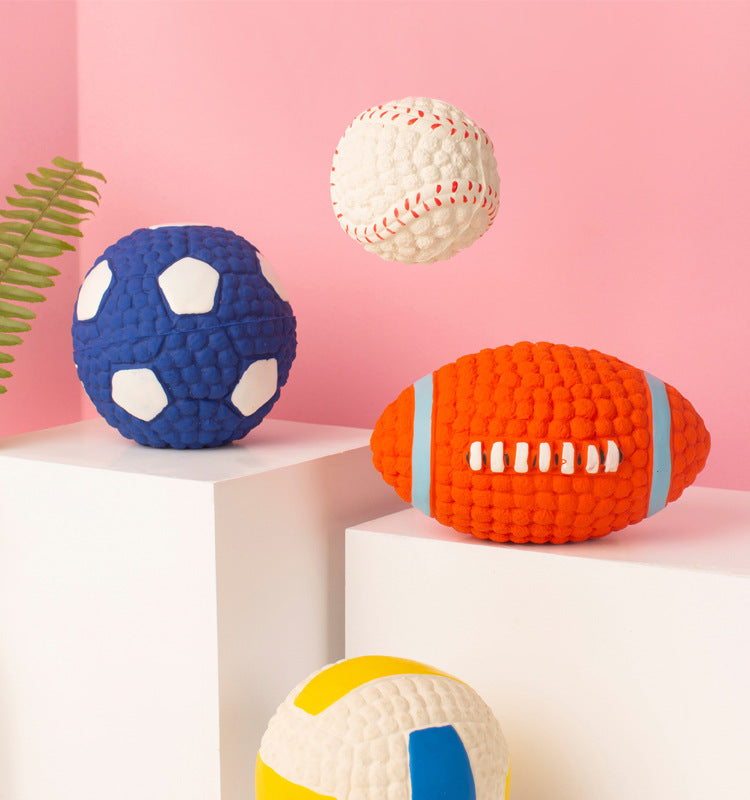 犬のおもちゃ、ペット用品、インタラクティブ、大型犬、ボール、バウンスボール、中小型犬、ストレス発散おもちゃ、噛んで音が出る、ラテックス、退屈を紛らわせる、安全、耐久性がある、引き裂きに強い、オーバルボール、WJ-N009