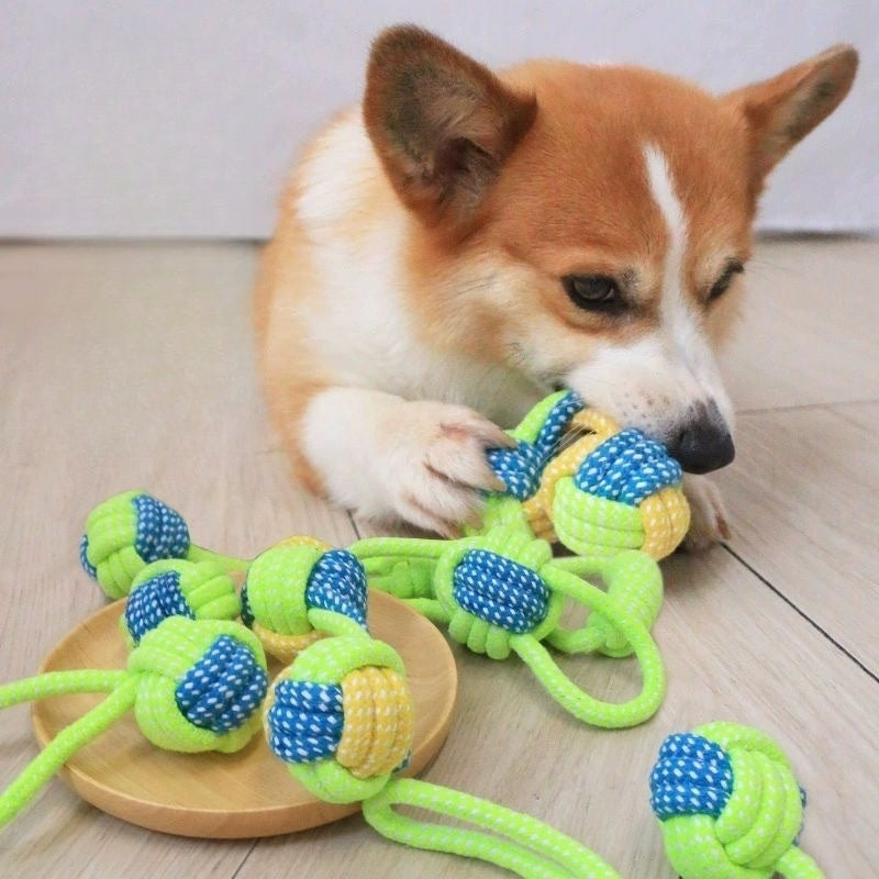 犬　コットンロープのおもちゃ　小型・中型犬　ペット用品　犬のおもちゃ　ペット用　フリスビーセット　歯磨き棒　噛みに強い　インタラクティブ　歯をきれいにする　頑丈　退屈を紛らわせる　耐久性がある　グリーン　WJ-N010