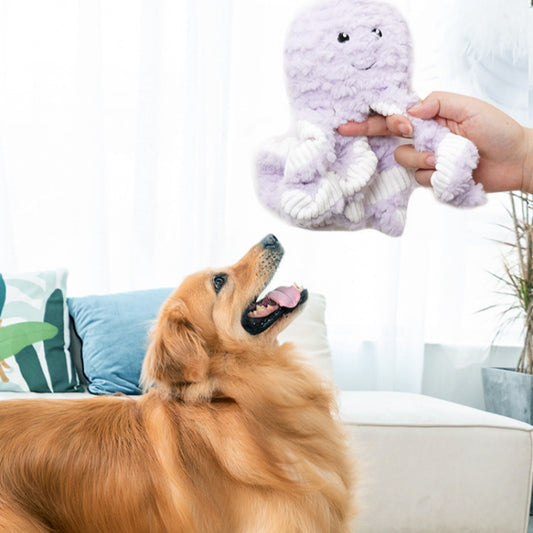犬用おもちゃ　ぬいぐるみ　音が出るおもちゃ　中・大型犬用　遊び相手　ペット用　歯磨きおもちゃ　猫用おもちゃ　噛みに強い　ストレス解消　歯磨き　安全　柔らかい　かわいい　パープル　WJ-N016